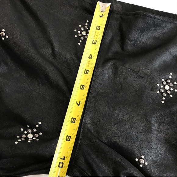 FREE PEOPLE | STAR STUDDED EMBELLISHED BRUSHED BLACK SKINNY FESTIVAL LEGGINGS 27 - Picture 8 of 13
